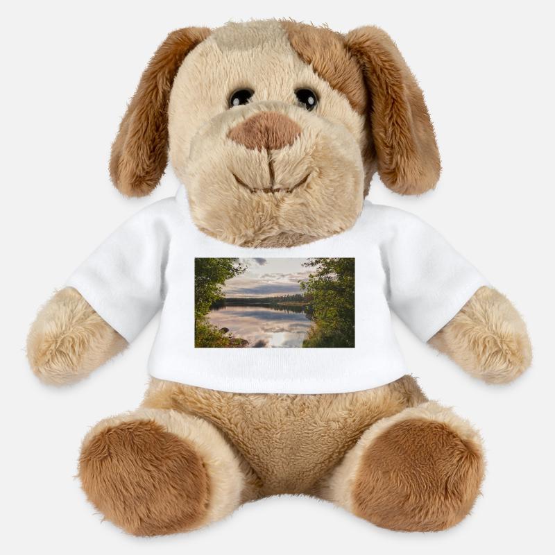 Reflection on the lakeshore: evening rest - MiniFeet® Dog Helge - white