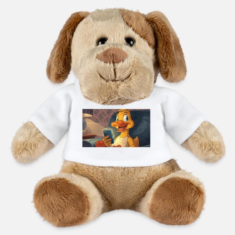 Duck on the smartphone - MiniFeet® Dog Helge - white