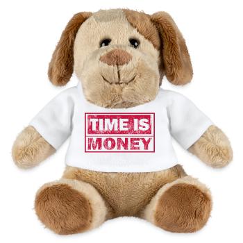 Time Is Money: Bold Red Typo - MiniFeet® Dog Helge - white - Front
