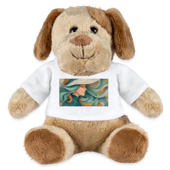 Flowing Color Portrait Turquoise - MiniFeet® Dog Helge - white - Front
