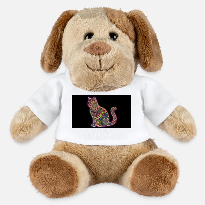 Psychedelische Katzenmuster - MiniFeet® Hund Helge - Weiß