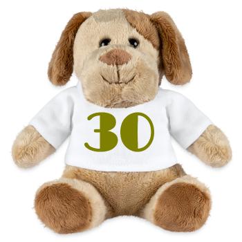 30. 30 ANS. 30e ANNIVERSAIRE. ANNIVERSAIRE 30 ANS. - Chien en peluche Helge MiniFeet® - blanc - Devant