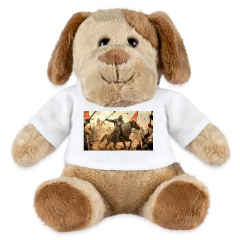 Le Serment de Sir Lancelot, chevalier de la Table ronde - Chien en peluche Helge MiniFeet® - blanc - Devant
