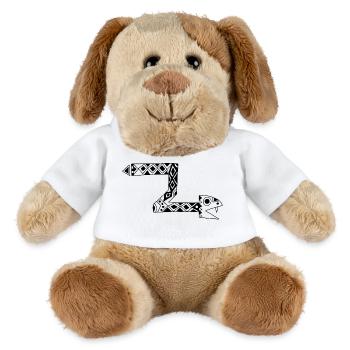 Schwarze Totemschlange - MiniFeet® Hund Helge - Weiß - Vorne