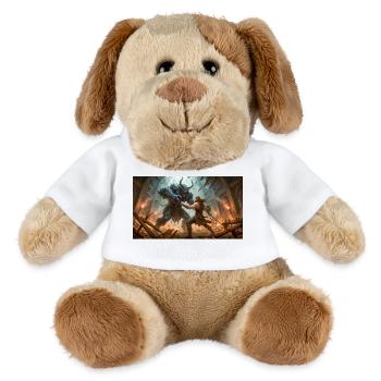 Beowulf kämpft nachts gegen das Monster Grendel Nordi - MiniFeet® Hund Helge - Weiß - Vorne