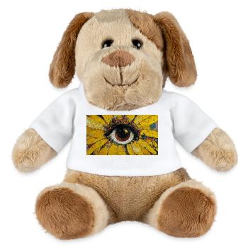 Sonnenblume - Sonnenauge Malerei - MiniFeet® Hund Helge - Weiß - Vorne