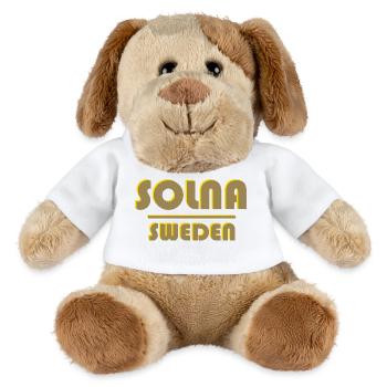 Solna Sweden Wordmark Neon Outline - MiniFeet® Dog Helge - white - Front