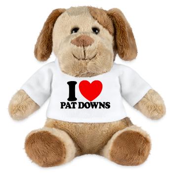 I Love Pat Down's Red Heart Funny Airport - MiniFeet® Dog Helge - white - Front