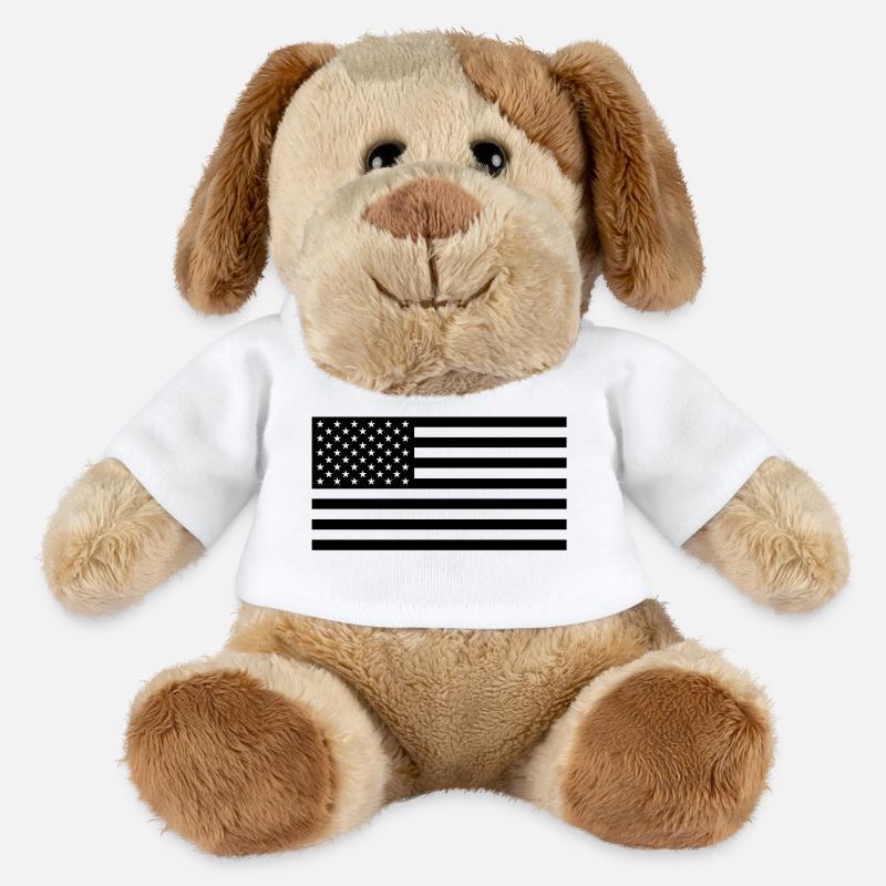 Black US flag - MiniFeet® Hund Helge - Weiß