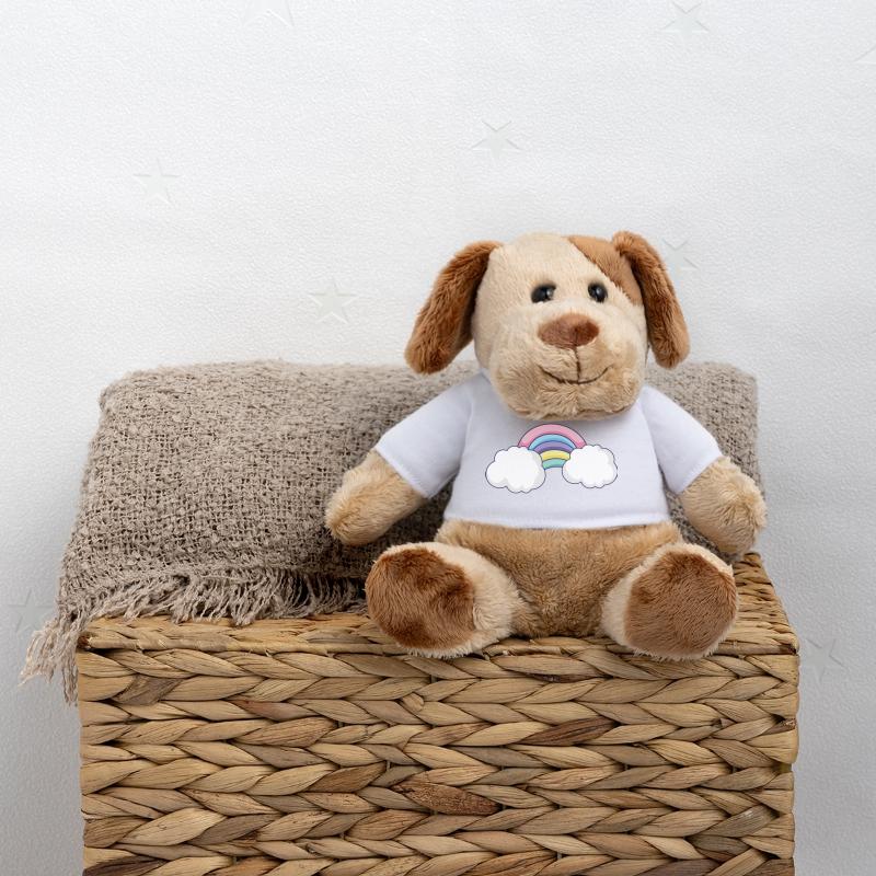 Arc nuage arc-en-ciel pastel Chien en peluche Helge MiniFeet®