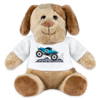 Monster Truck Birthday 15 Turquoise - MiniFeet® Dog Helge - white - Front