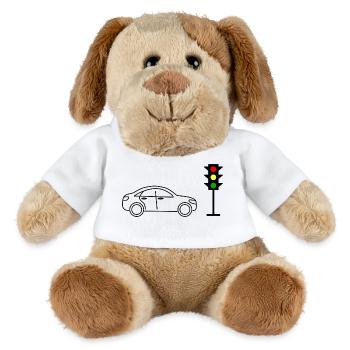 Feux de circulation avec voitures - Chien en peluche Helge MiniFeet® - blanc - Devant