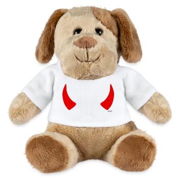 Rote Hörner - MiniFeet® Hund Helge - Weiß - Vorne