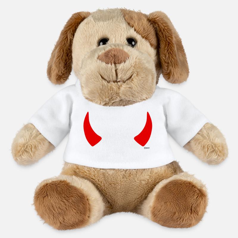 Rote Hörner - MiniFeet® Hund Helge - Weiß