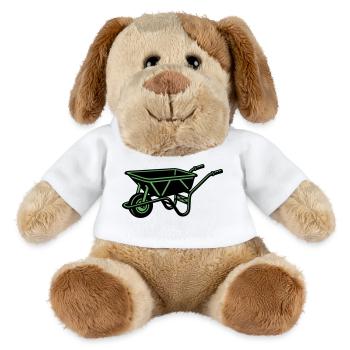 Outil de construction de jardin de brouettes - Chien en peluche Helge MiniFeet® - blanc - Devant