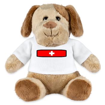 Schweizer Flagge - MiniFeet® Hund Helge - Weiß - Vorne