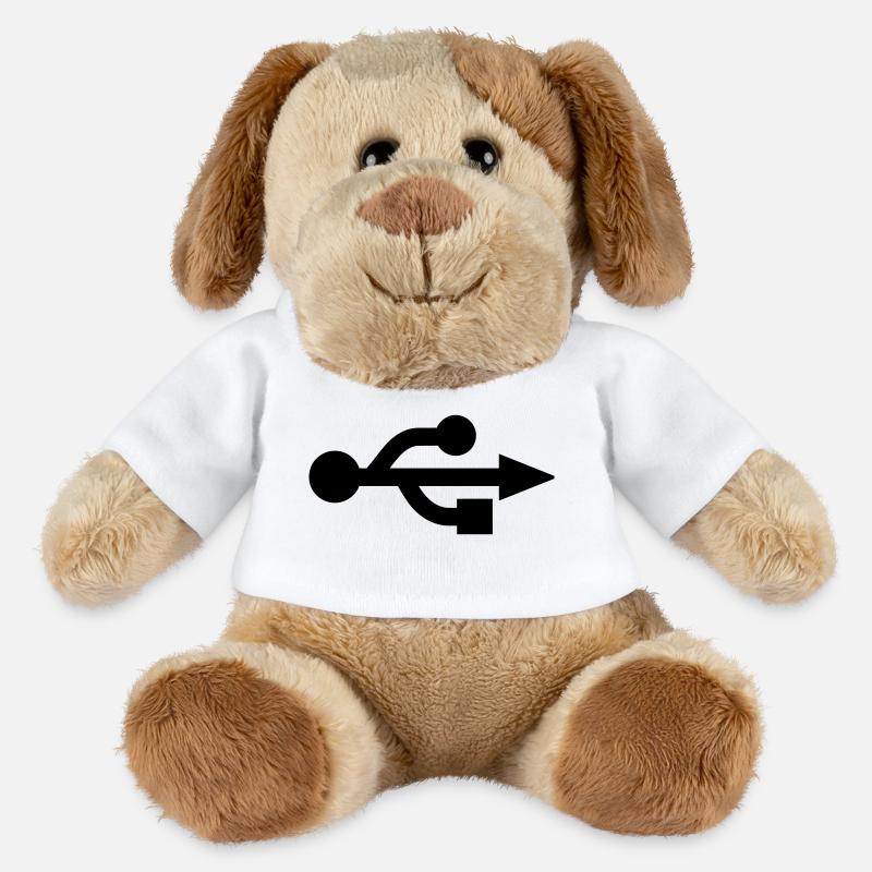 USB Logo - Nerd - Geek - MiniFeet® Dog Helge - white