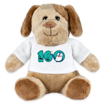 100. Geburtstag Jubiläum Pinguin - MiniFeet® Hund Helge - Weiß - Vorne