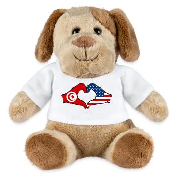 Forme de coeur Tunisie USA avec les mains - Chien en peluche Helge MiniFeet® - blanc - Devant
