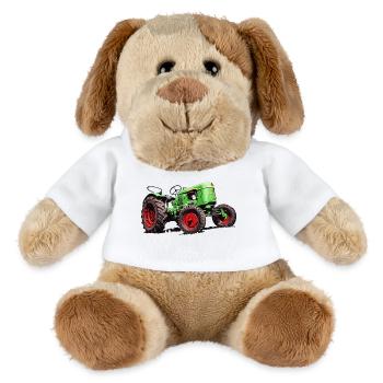 Alter Deutz Traktor D25 - MiniFeet® Hund Helge - Weiß - Vorne