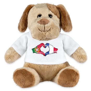 Portugal France Drapeau Mains Coeur Forme Utilisé - Chien en peluche Helge MiniFeet® - blanc - Devant