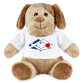 Scotland Japan Hands Heart Shape - MiniFeet® Dog Helge - white - Front