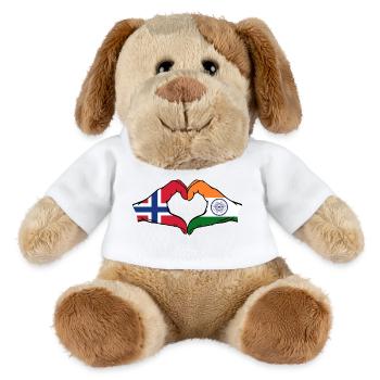 Norwegen Indien Hände Herzform - MiniFeet® Hund Helge - Weiß - Vorne