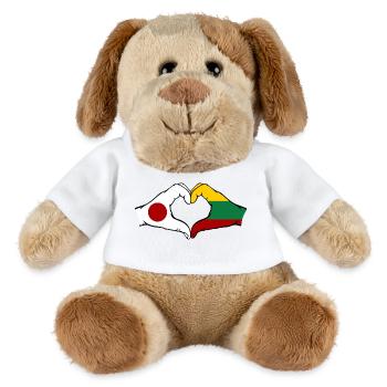 Japan Lithuania Hands Heart Shape - MiniFeet® Dog Helge - white - Front