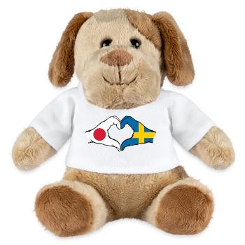 Japan Sweden hands heart shape - MiniFeet® Dog Helge - white - Front