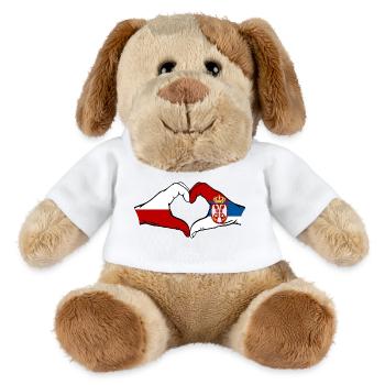 Pologne Serbie drapeau coeur forme - Chien en peluche Helge MiniFeet® - blanc - Devant
