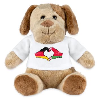 Allemagne Biélorussie drapeau mains forme de coeur utilisé - Chien en peluche Helge MiniFeet® - blanc - Devant