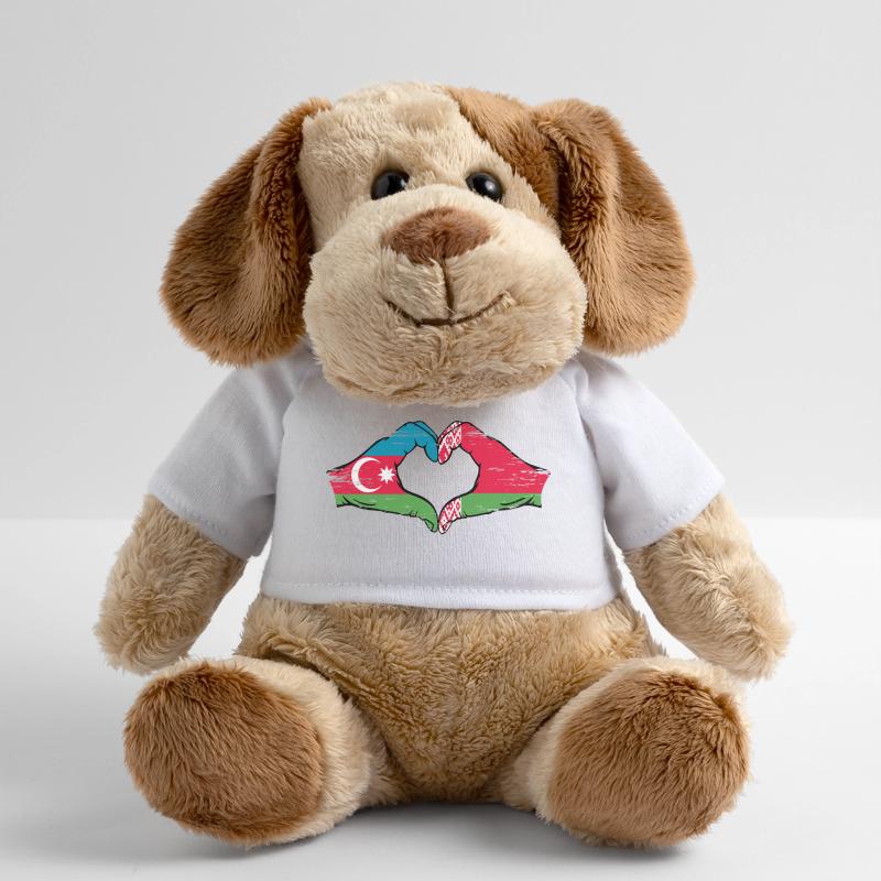 Azerbaïdjan Biélorussie drapeau mains forme de coeur utilisé Chien en peluche Helge MiniFeet®