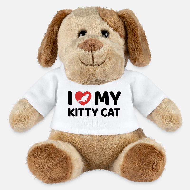 J’adore mon chat - Chien en peluche Helge MiniFeet® - blanc