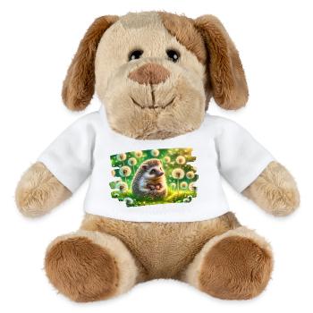 Charmanter Igel im Zauber der Sommerwiese - MiniFeet® Hund Helge - Weiß - Vorne