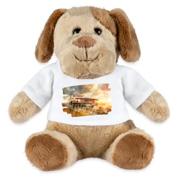 Klassisches Muscle-Car im Schein des Sonnenuntergangs - MiniFeet® Hund Helge - Weiß - Vorne