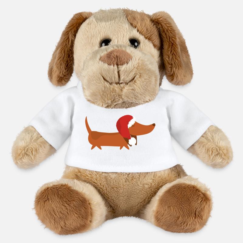 Teckel avec chapeau de Noël - Chien en peluche Helge MiniFeet® - blanc