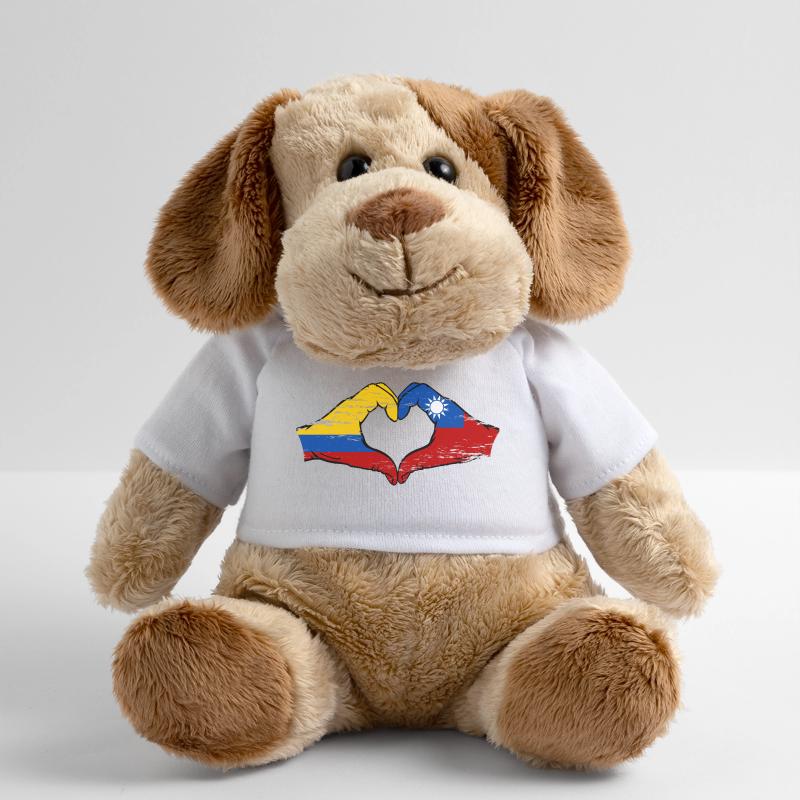 Colombie Taïwan drapeau mains forme de coeur utilisé Chien en peluche Helge MiniFeet®