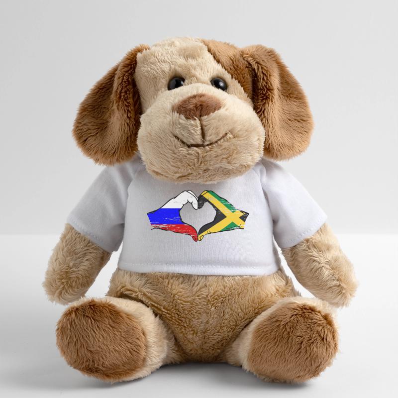Russie Jamaïque drapeau mains forme de coeur utilisé Chien en peluche Helge MiniFeet®