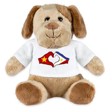 Vietnam Philippinen Flagge Hände Herzform - MiniFeet® Hund Helge - Weiß - Vorne
