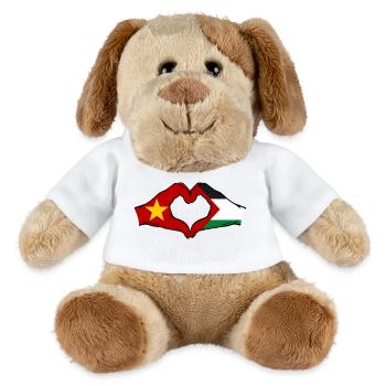 Vietnam Palästina Flagge Hände Herzform - MiniFeet® Hund Helge - Weiß - Vorne