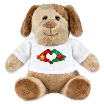 Vietnam Bangladesch Flagge Hände Herzform used - MiniFeet® Hund Helge - Weiß - Vorne