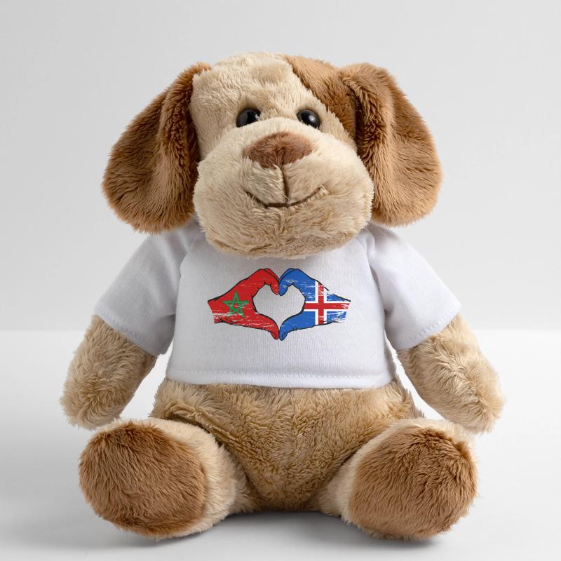 Maroc Islande Drapeau Mains Coeur Forme Utilisé Chien en peluche Helge MiniFeet®