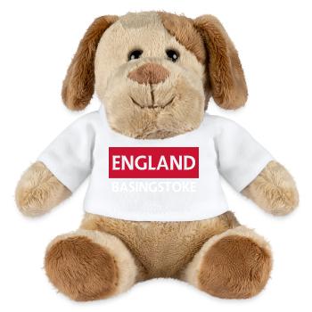 Angleterre Basingstoke Drapeau Design artistique - Chien en peluche Helge MiniFeet® - blanc - Devant