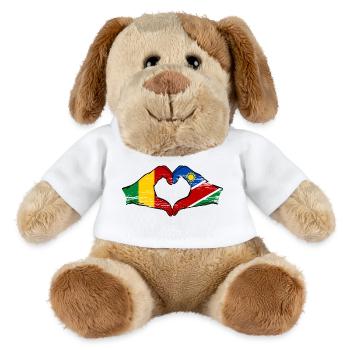 Mali Nairobi drapeau mains cœur utilisé - Chien en peluche Helge MiniFeet® - blanc - Devant