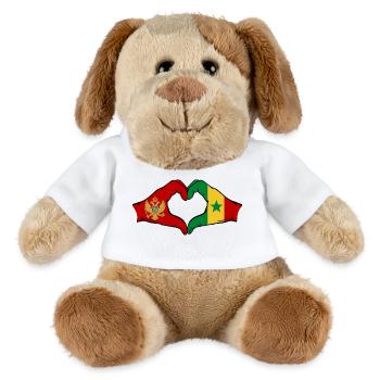 Monténégro Sénégal Drapeau Mains Coeur Forme - Chien en peluche Helge MiniFeet® - blanc - Devant