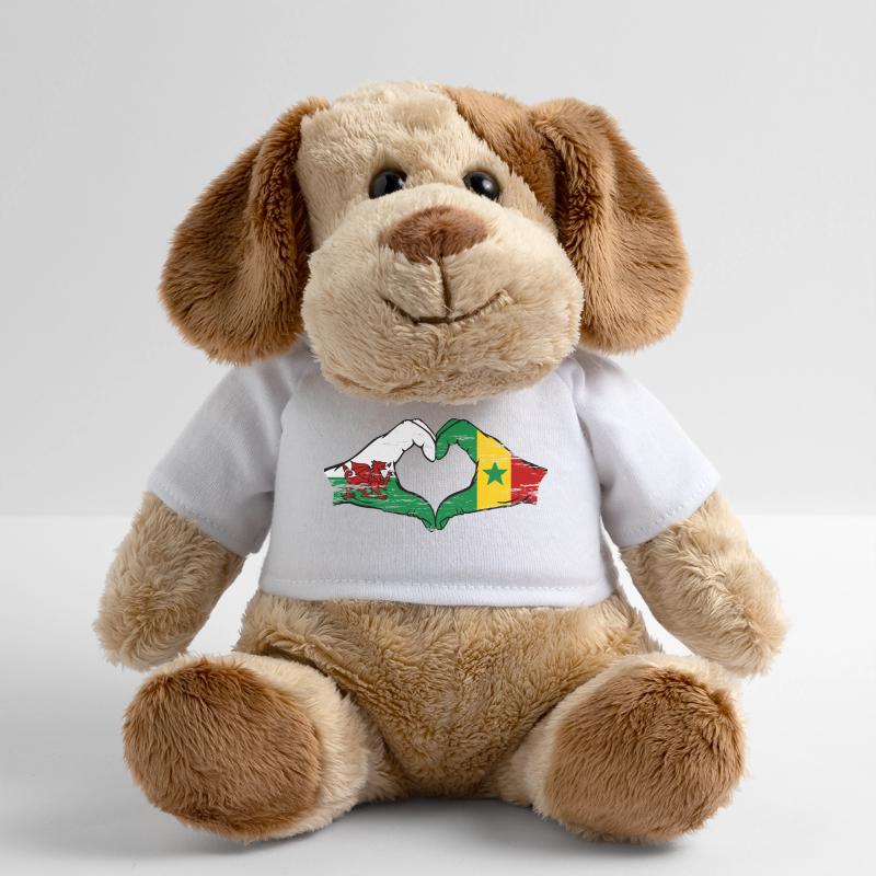 Pays de Galles Drapeau du Sénégal mains forme de coeur utilisé Chien en peluche Helge MiniFeet®