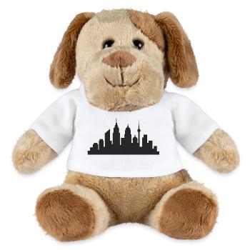 Nachtliche Stadtsilhouette Skyline - MiniFeet® Hund Helge - Weiß - Vorne