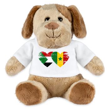 Sudan Senegal Flag Heart - MiniFeet® Dog Helge - white - Front