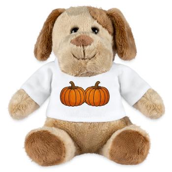 Zwei Kürbisse im Herbstlicht - MiniFeet® Hund Helge - Weiß - Vorne