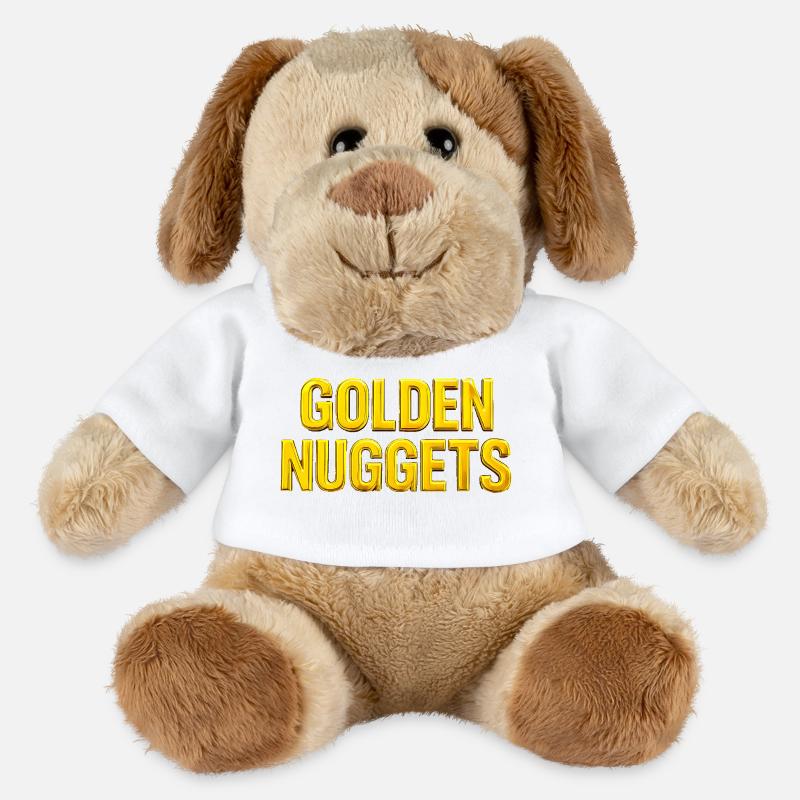 Gold Nuggets 3D Text - MiniFeet® Dog Helge - white